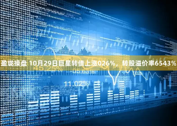 盈珑操盘 10月29日巨星转债上涨026%，转股溢价率6543%